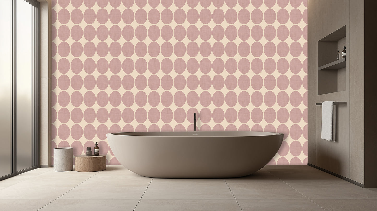 Chic Pink and Cream Geometric wall mural - XWALLX