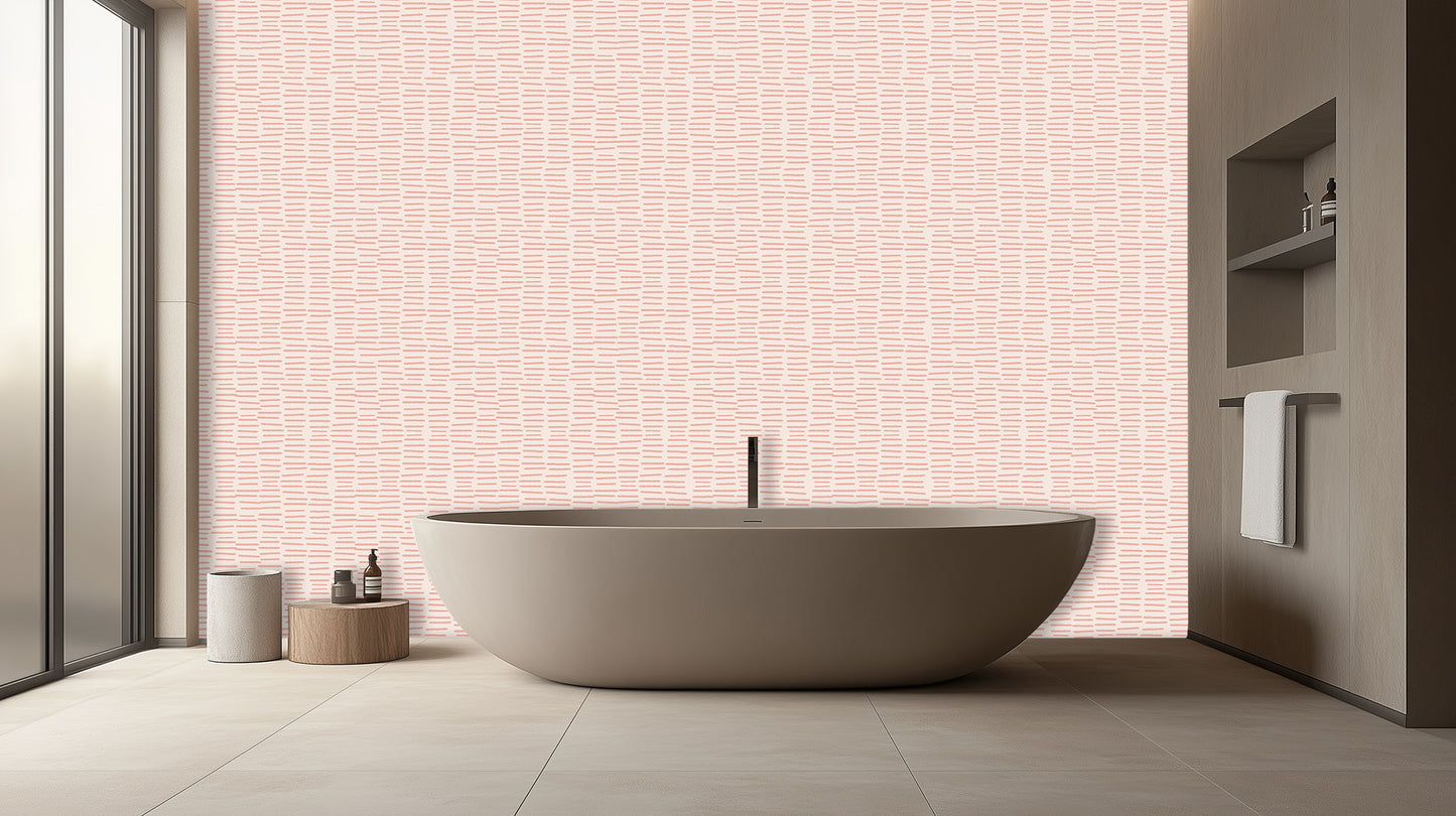 Textured Blush Stripe wall mural - XWALLX