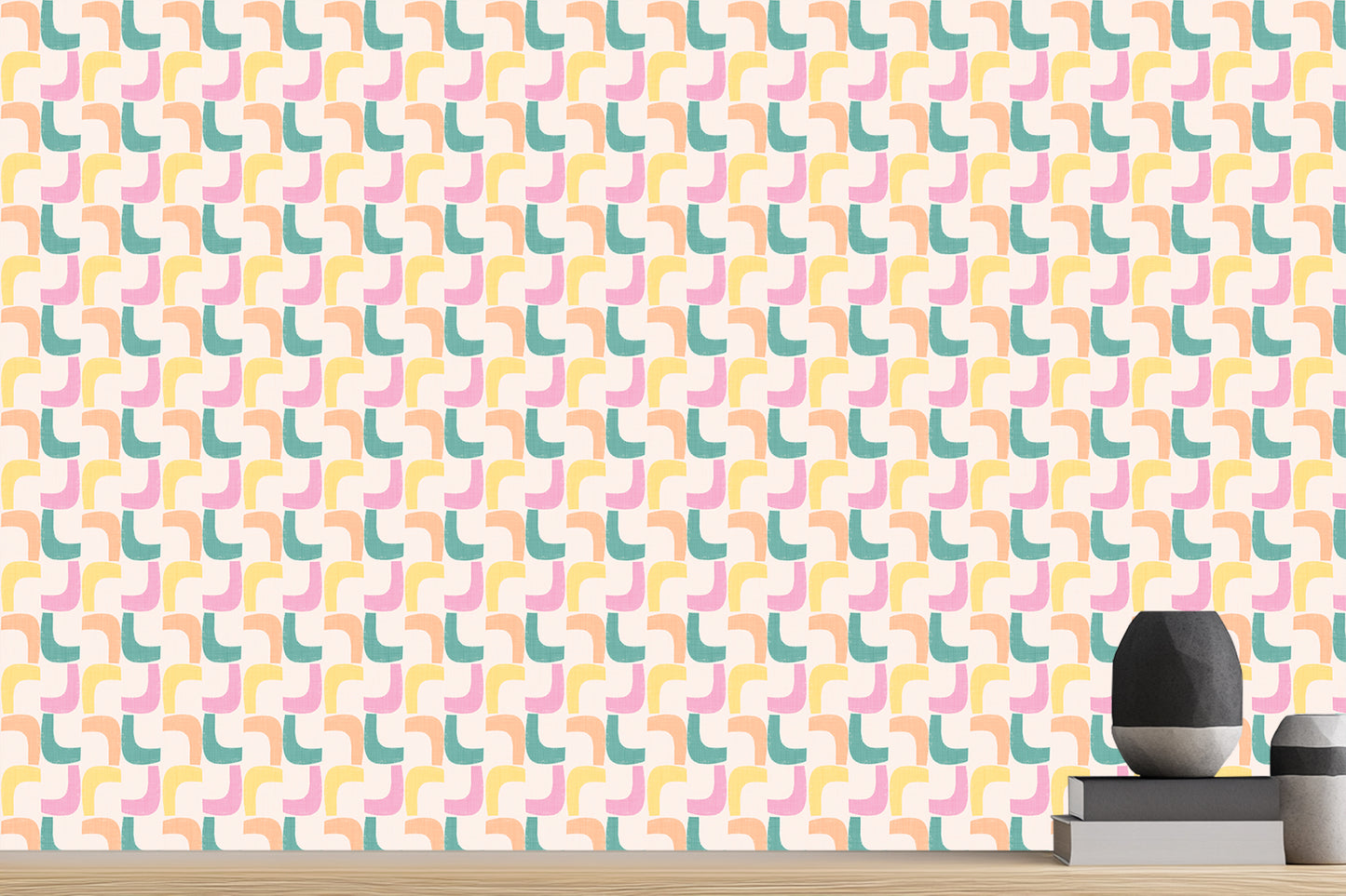 Curvy Pastel Patterns wall mural Mural wall art - XWALLX