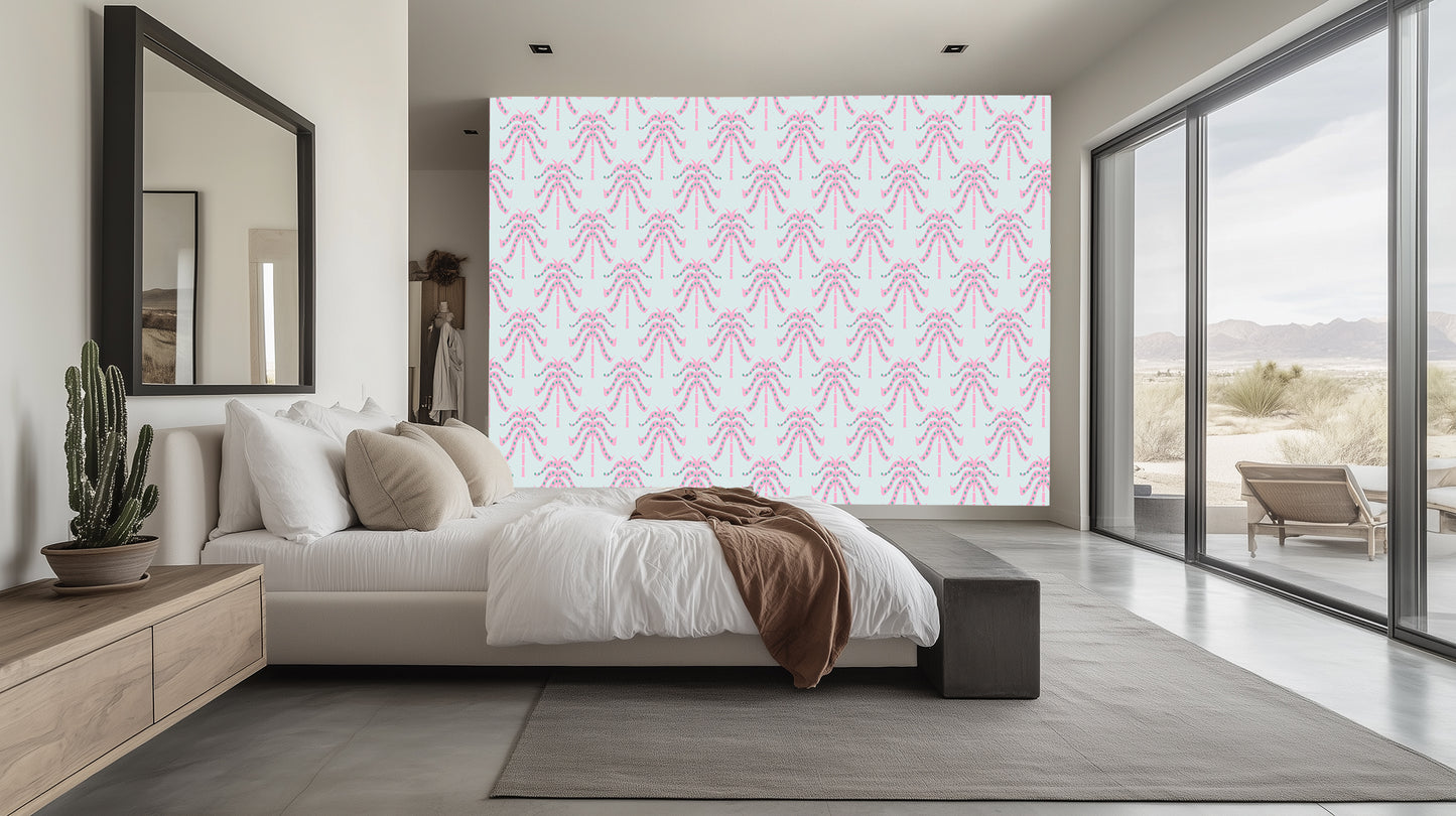 Whimsical Palm Pattern wall mural Mural wallpaper mural - XWALLX