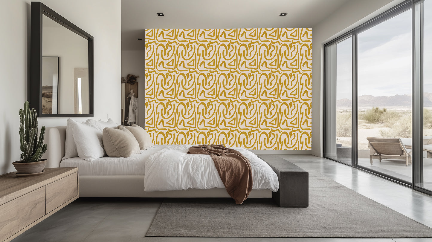 Whimsical Line Art wallpaper mural - XWALLX