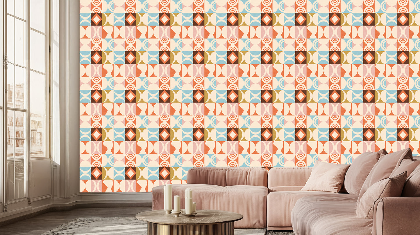 Geometric Harmony Wall Mural for Modern Interiors wall decor - XWALLX