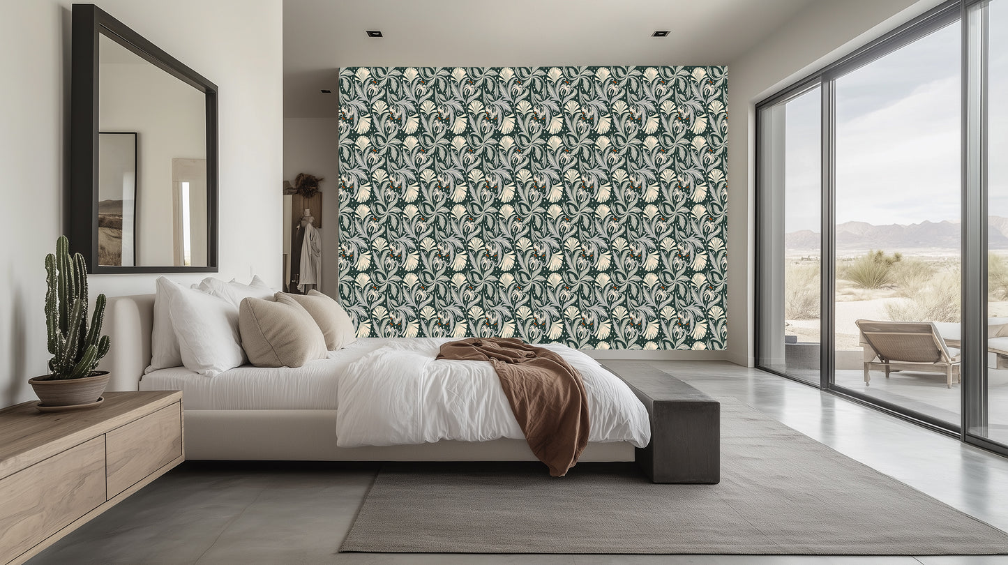 Elegant Floral Harmony wall mural Mural wallpaper - XWALLX