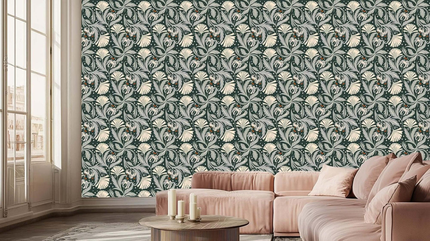 Elegant Floral Harmony wall mural Mural wall decor - XWALLX