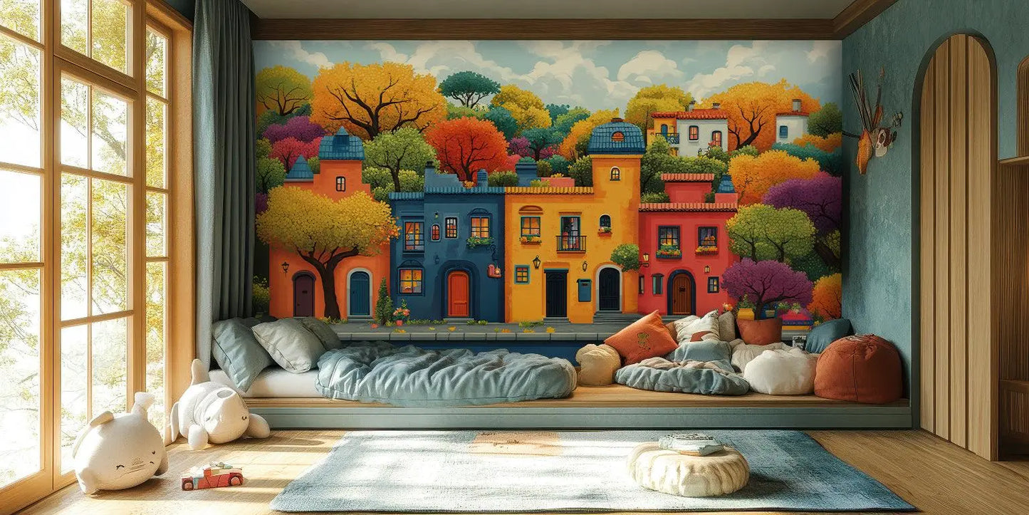 Vibrant Village wall art - XWALLX