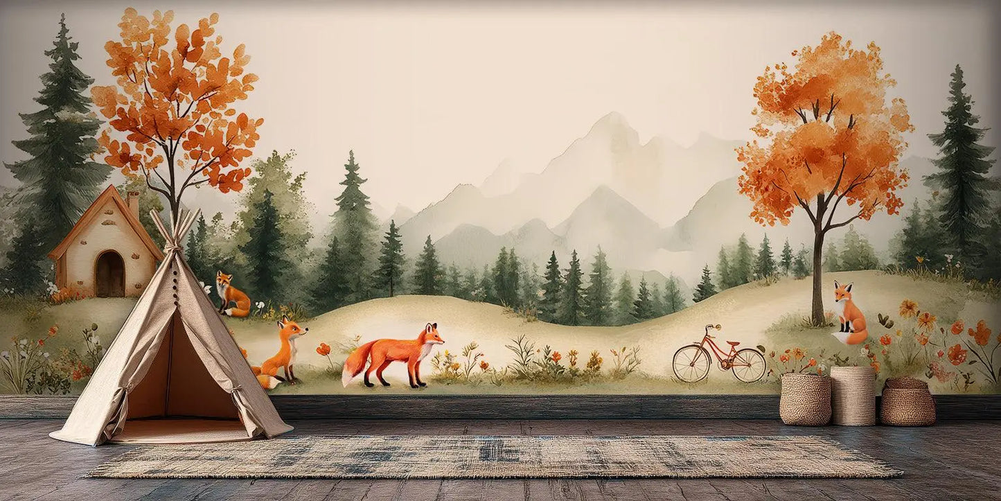 Fox and Forest wall art - XWALLX