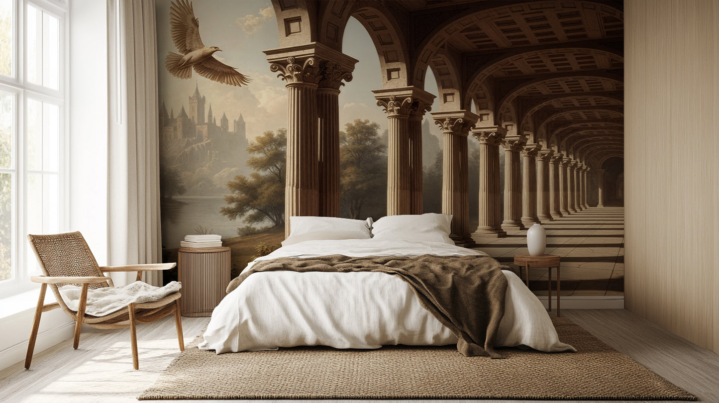 Contemporary Beige wallpaper for Bedroom
