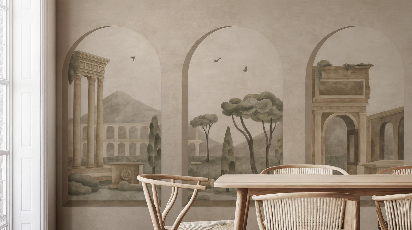 Vintage Beige wallpaper for Dining Room