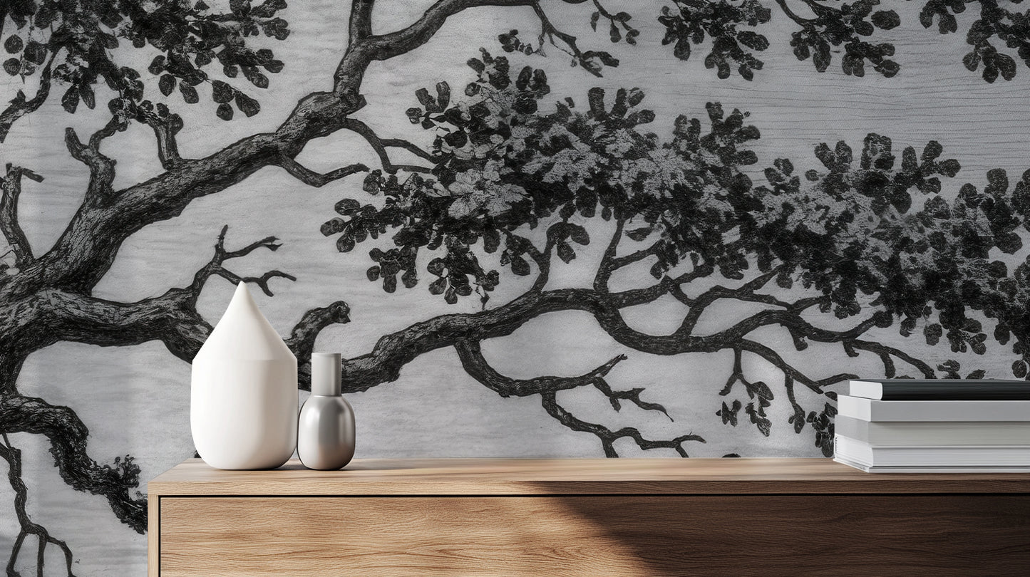 Contemporary Black & White wallpaper for Living Room