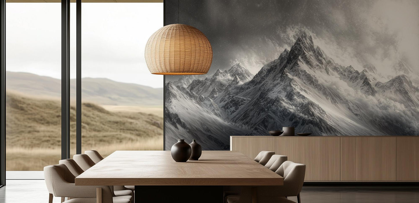 Modern Black & White wallpaper for Living Room