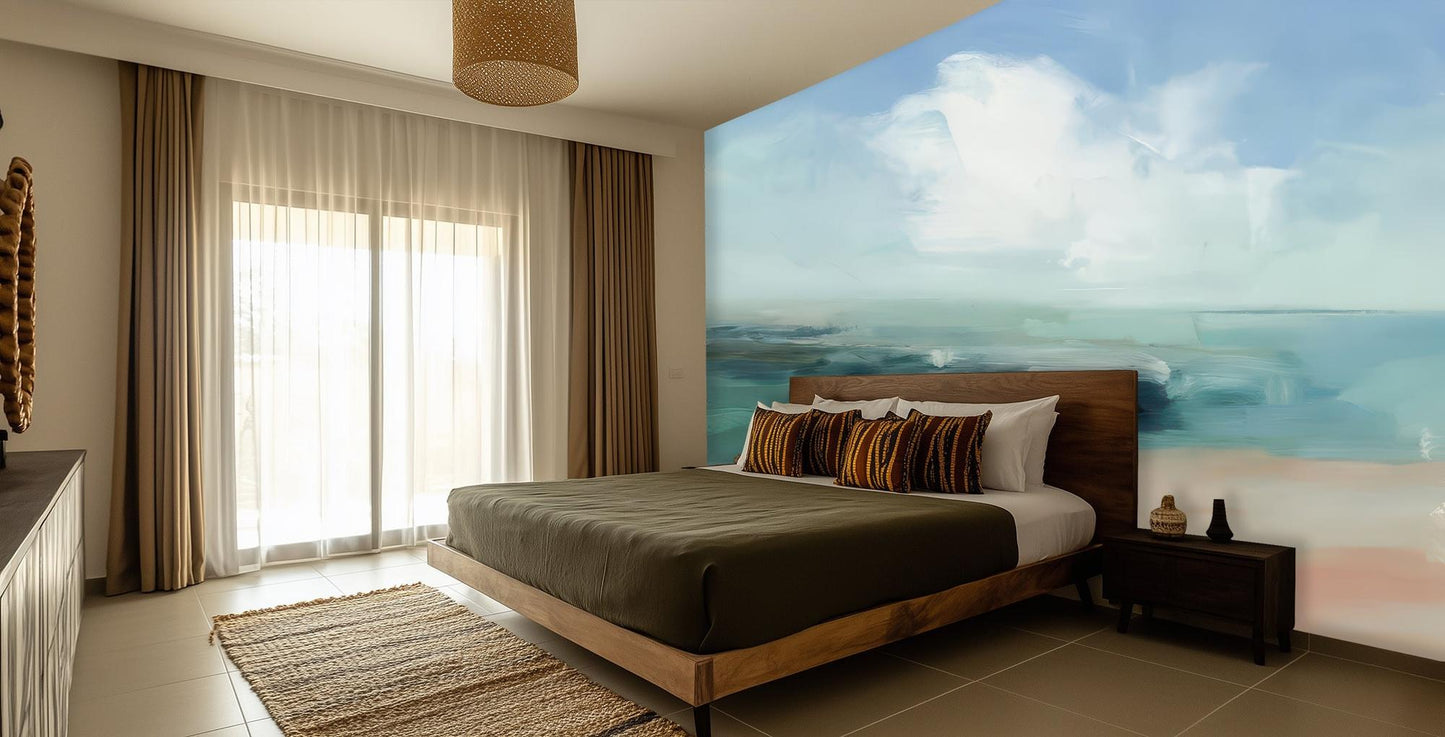 Abstract Blue wallpaper for Bedroom