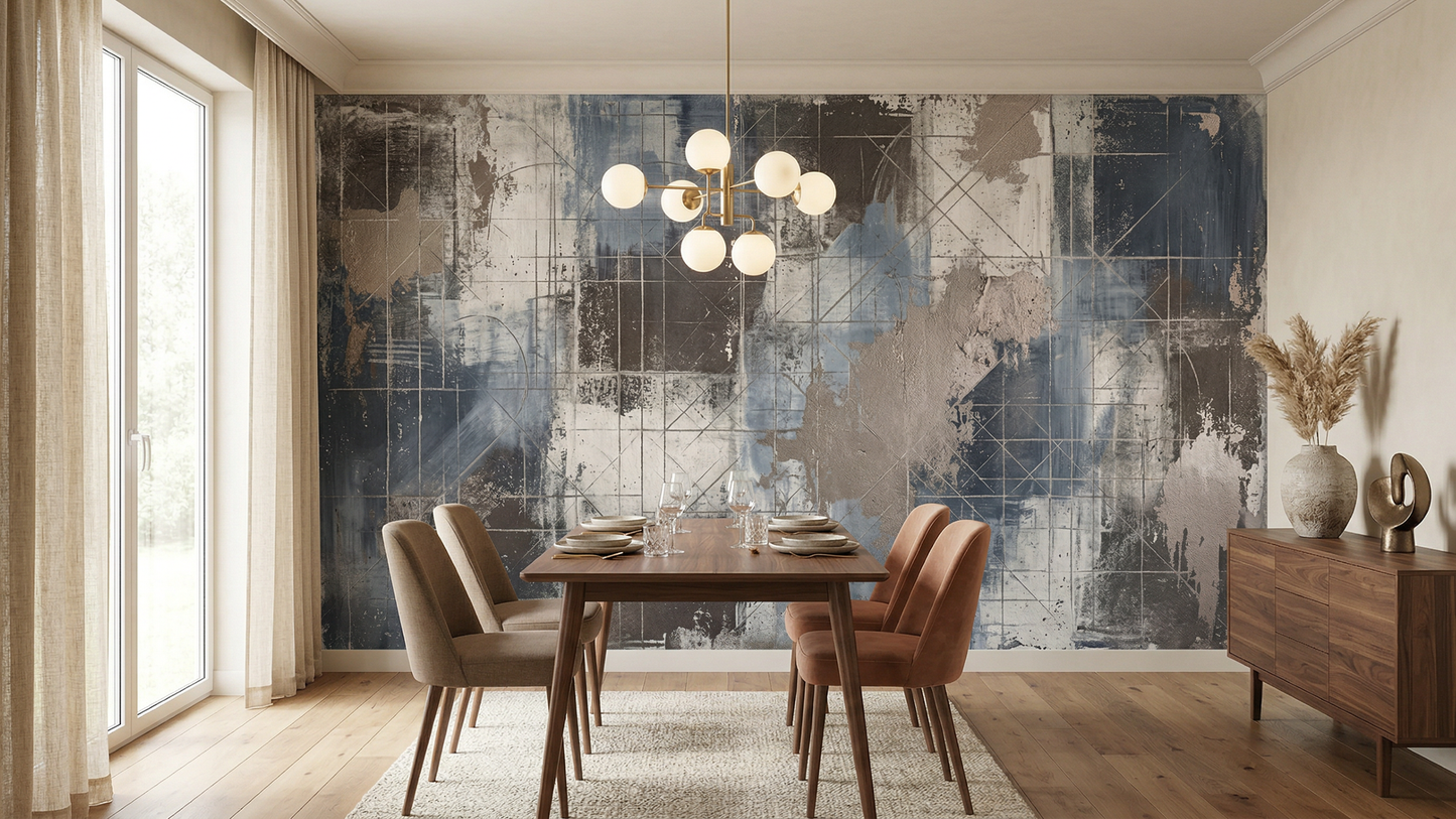 Modern Blue wallpaper for Dining Room