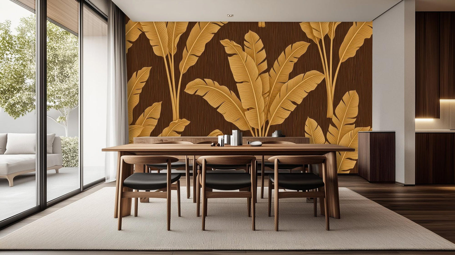 Tropical Brown wallpaper for Dining Room