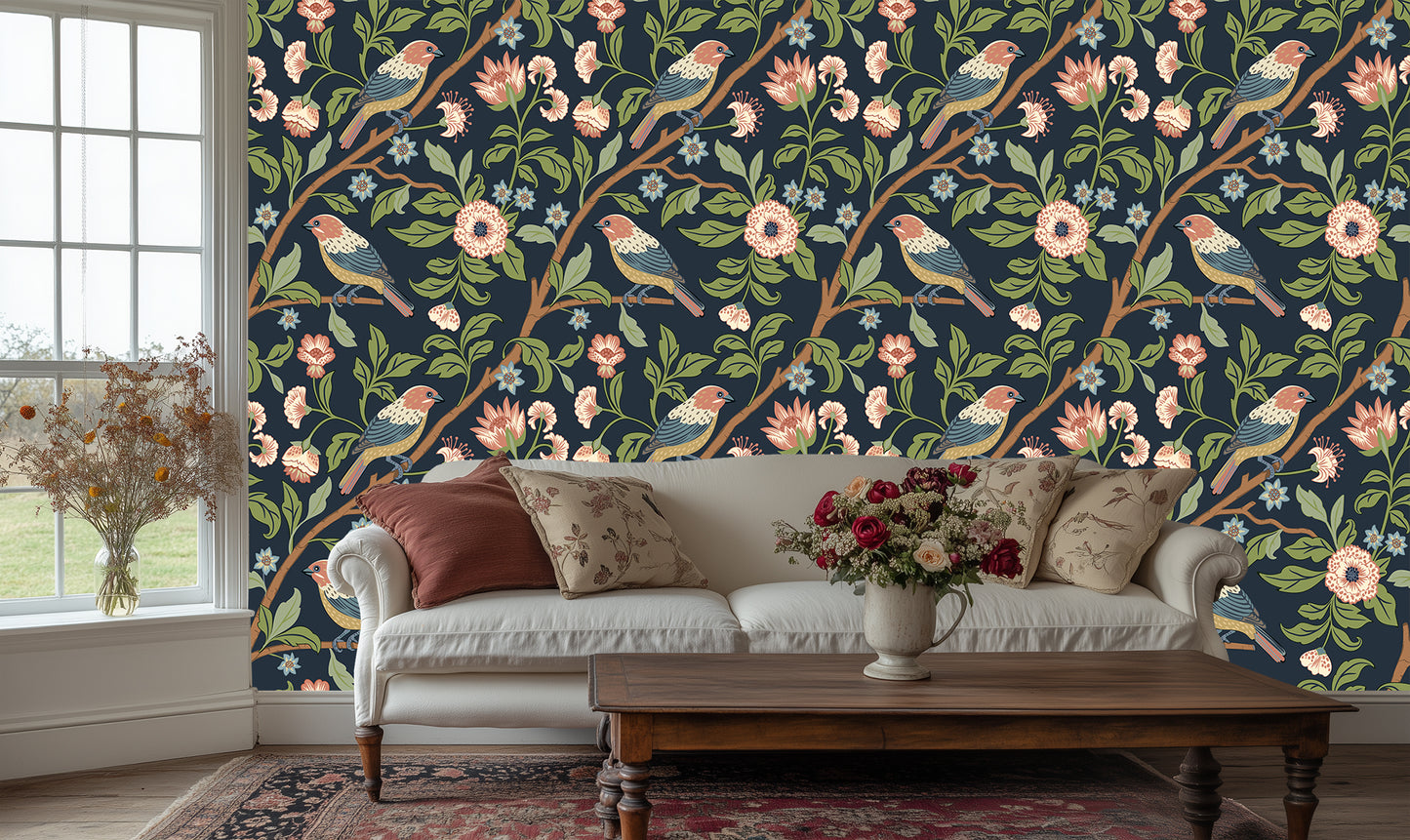 Chirping Finches Botanical wall decor - XWALLX