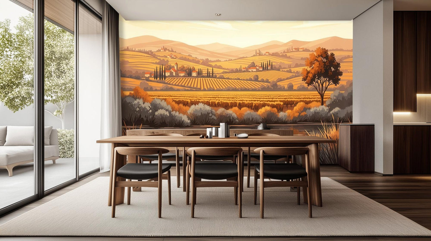 Contemporary Earth Tones wallpaper for Dining Room