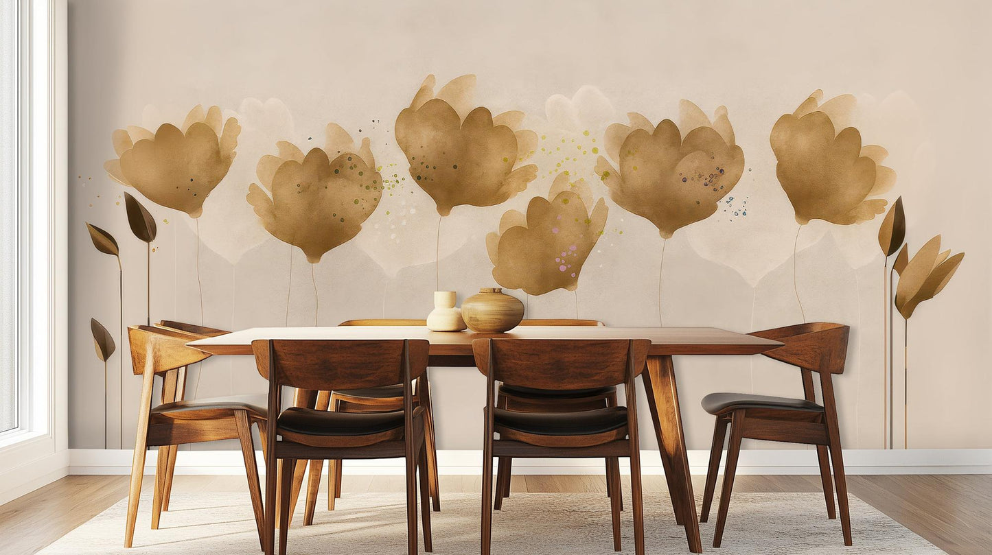 Contemporary Gold wallpaper for Dining Room