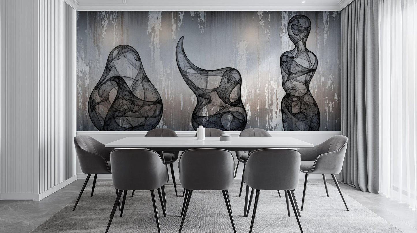 Abstract Gray wallpaper for Dining Room