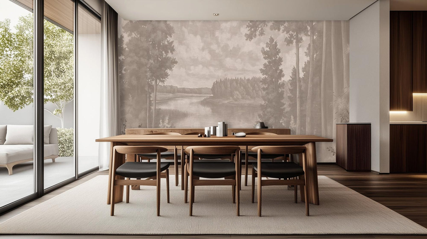 Contemporary Gray wallpaper for Dining Room