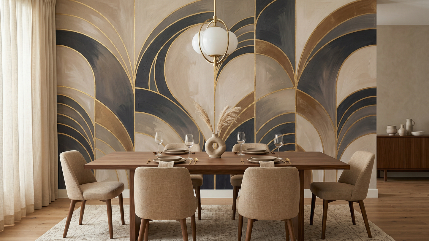 Art Deco Multi Color wallpaper for Dining Room