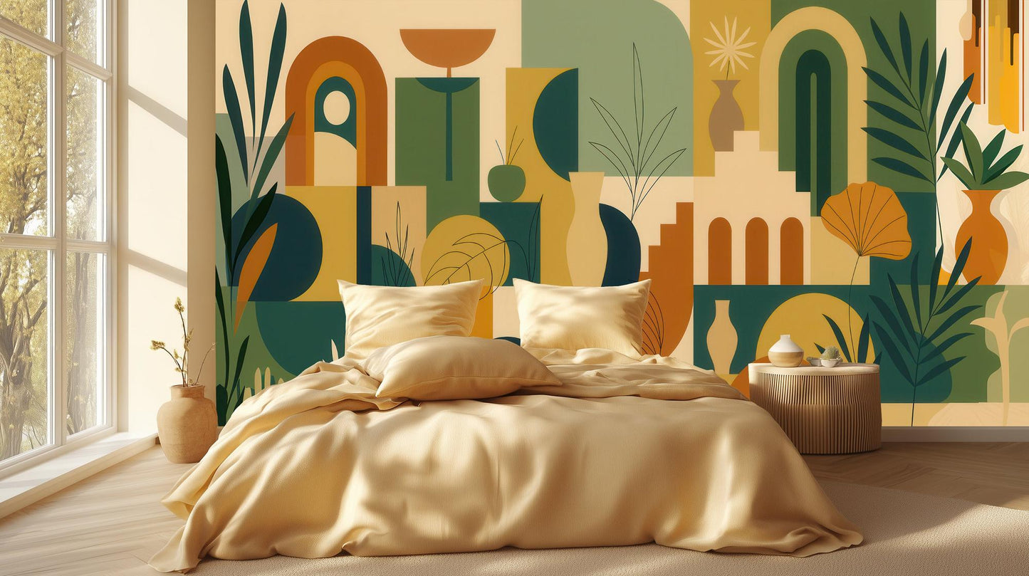 Modern Multi Color wallpaper for Bedroom