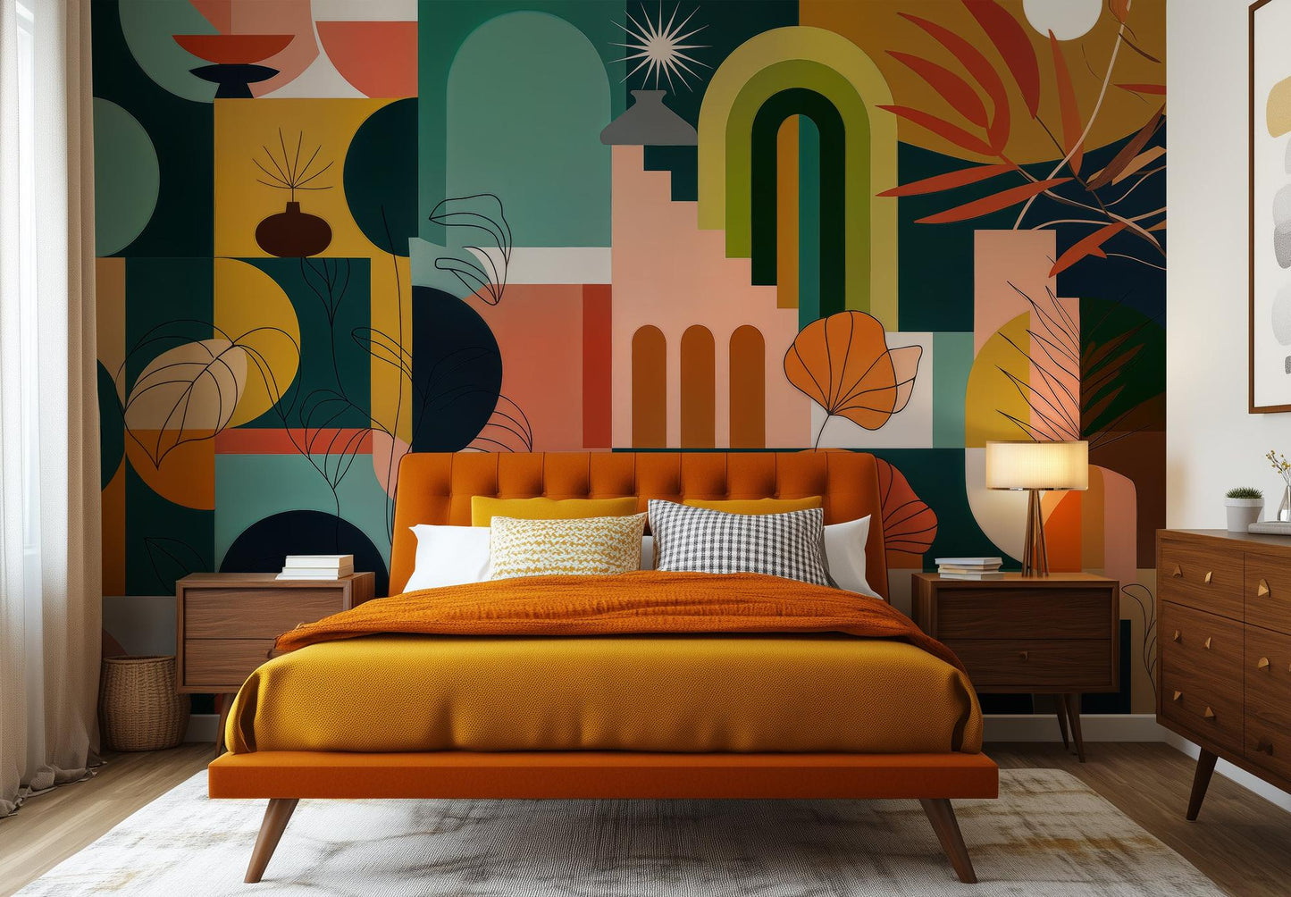 Modern Multi Color wallpaper for Bedroom
