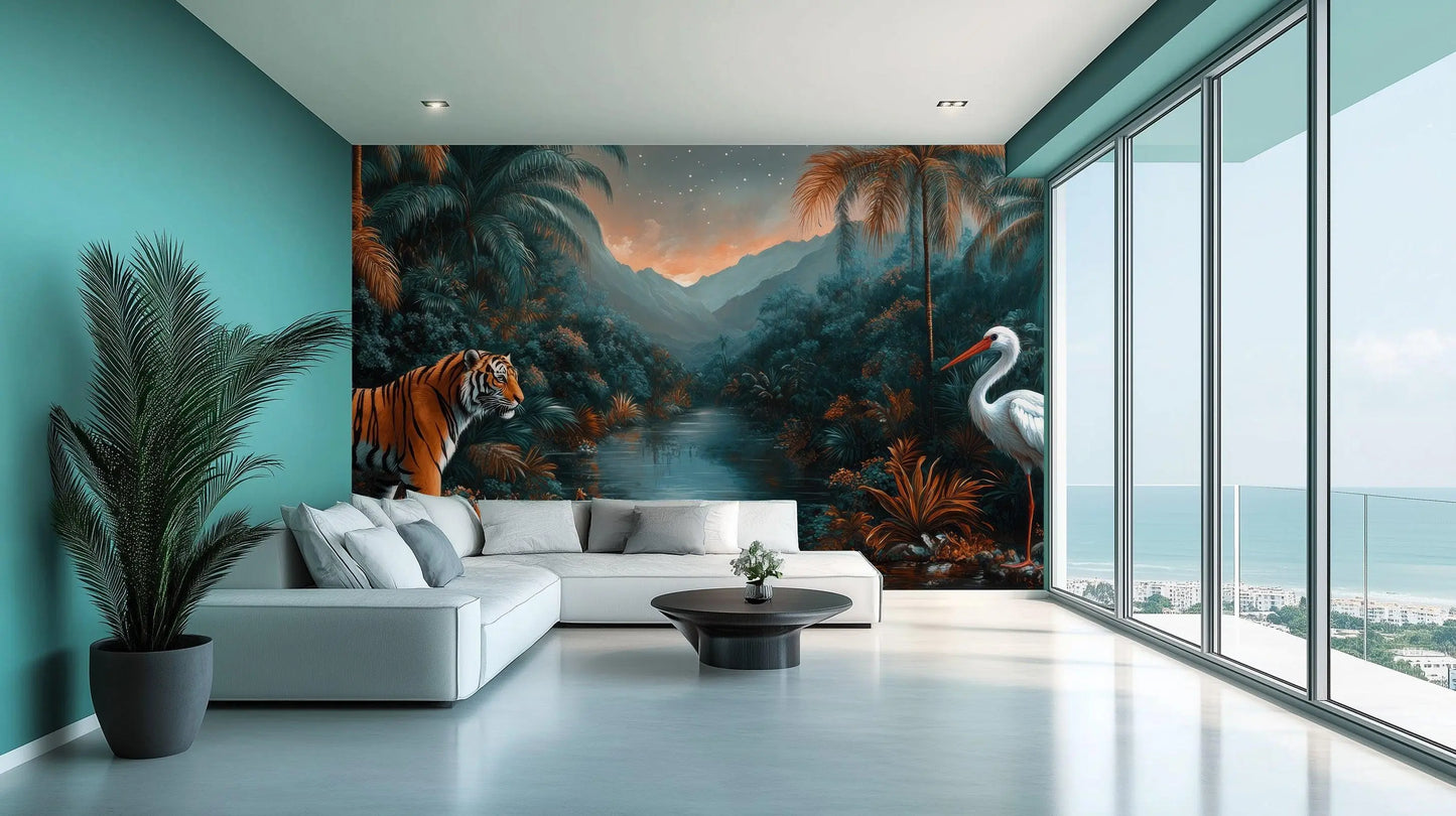 Tiger and Stork wallpaper - XWALLX