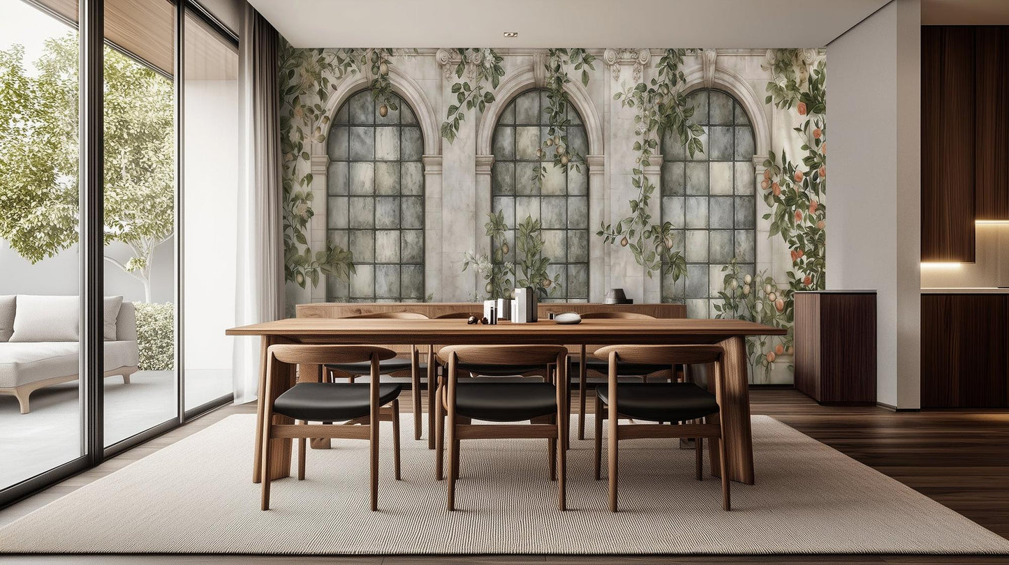 Contemporary Neutral wallpaper for Dining Room