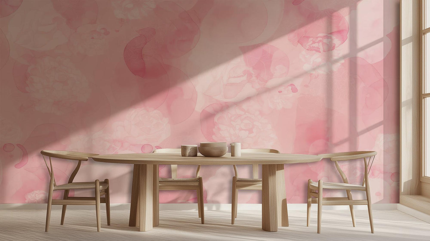 Contemporary Pink wallpaper for Dining Room