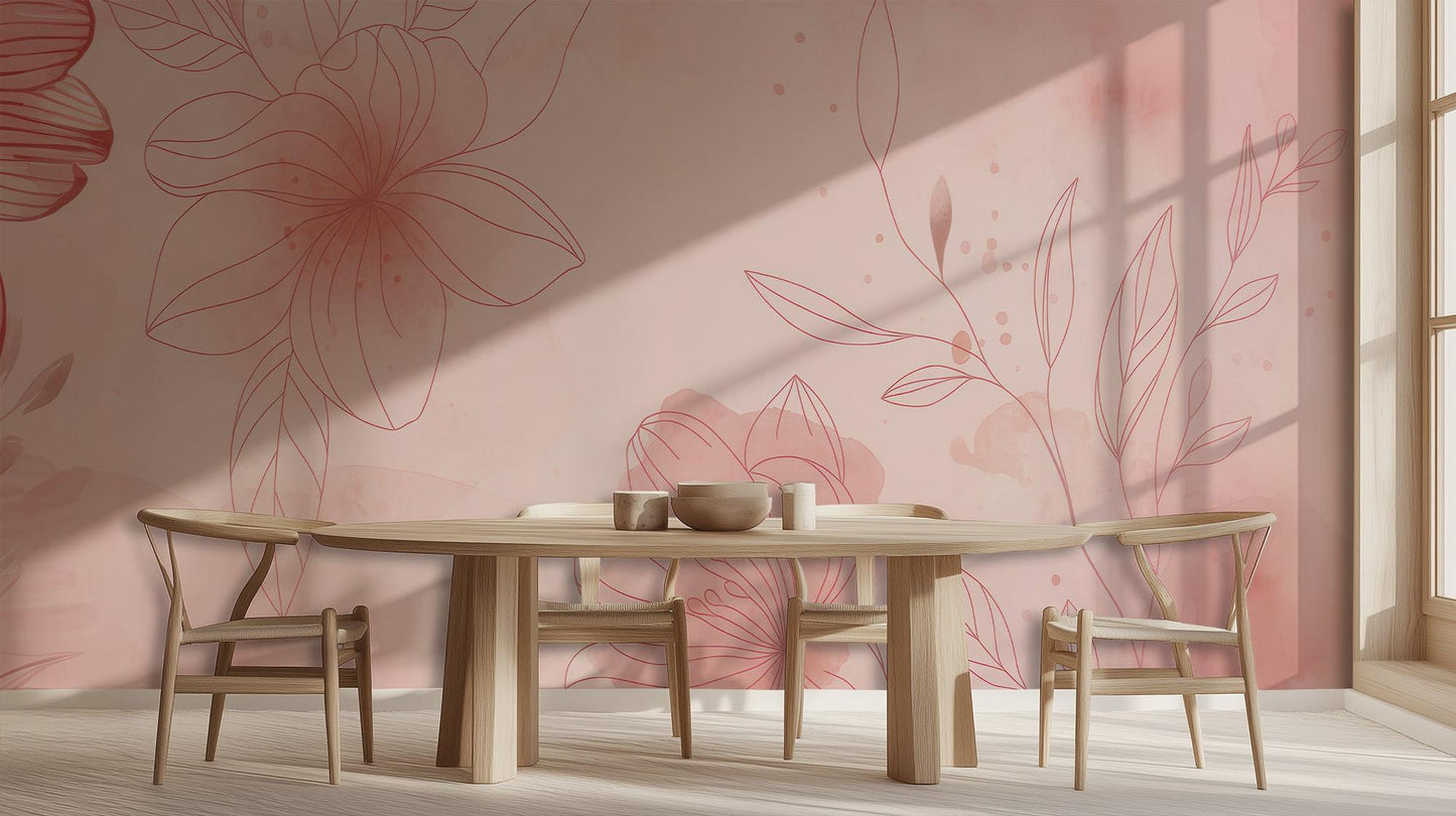 Modern Pink wallpaper for Dining Room