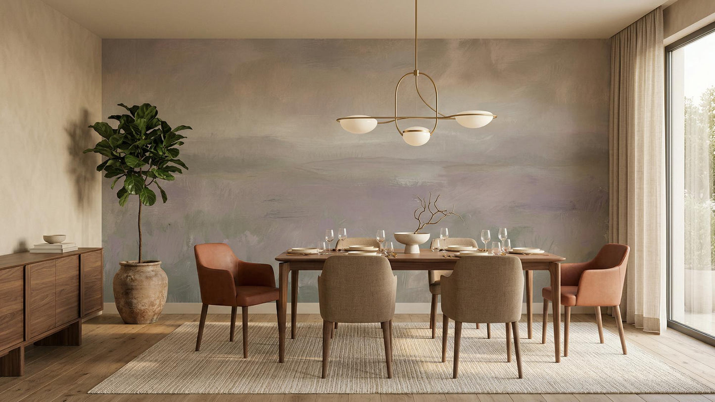 Abstract Purple wallpaper for Dining Room