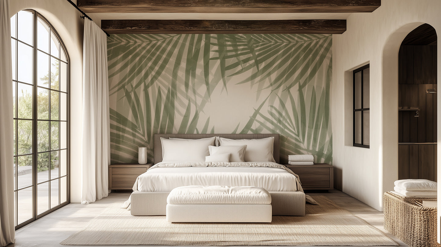 Sage Green Jungle Leaves