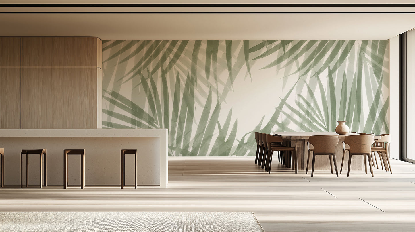 Sage Green Jungle Leaves