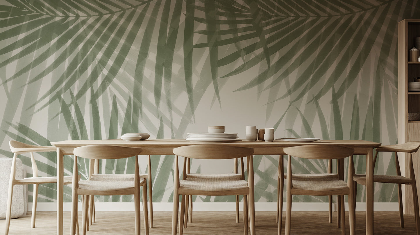 Sage Green Jungle Leaves