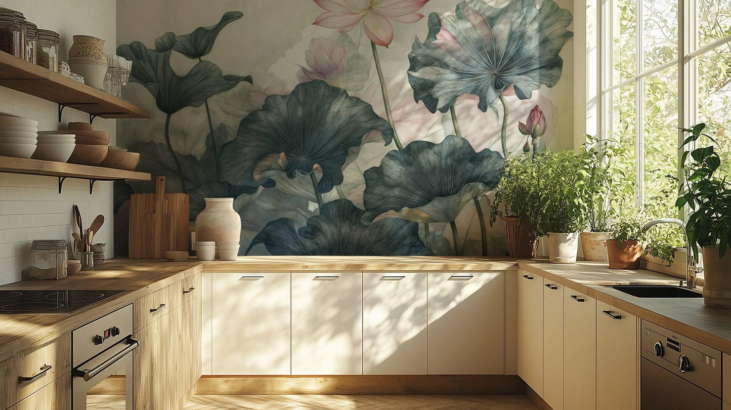 Watercolor Lotus wall art - XWALLX