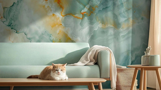 Turquoise and Teal Wallpaper Mural