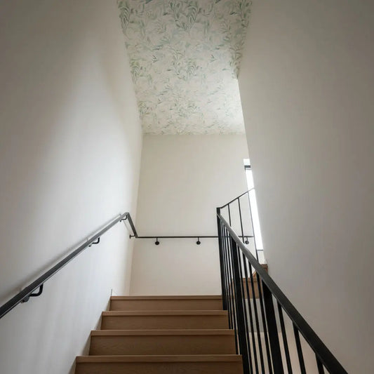 Stairwell-and-Ceiling-Wallpaper-Safe-Installation 