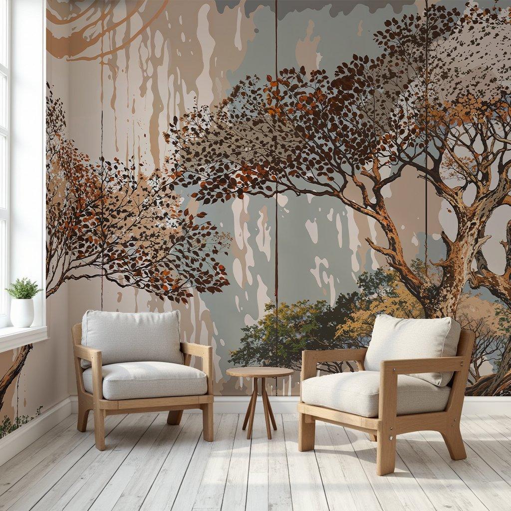 Hand-Drawn Tree wall mural - XWALLX