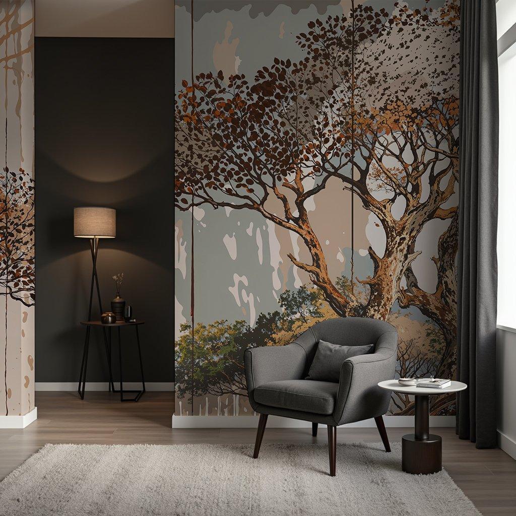Hand-Drawn Tree wallpaper mural - XWALLX