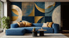 Navy and Gold Wallpaper Mural