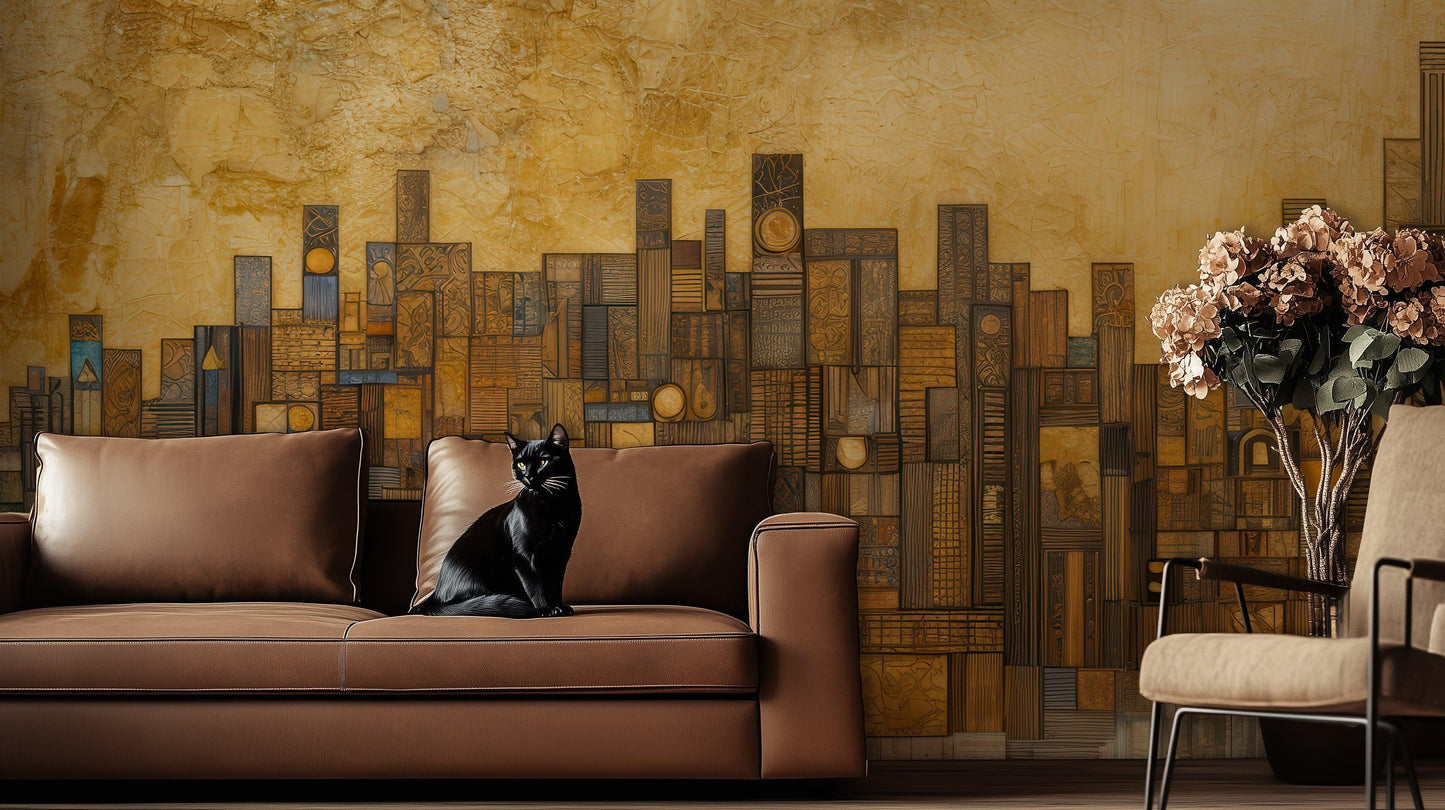 Golden City wallpaper mural - XWALLX