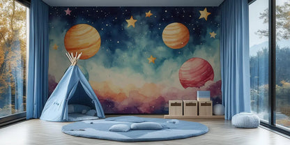 Galaxy and Planets wallpaper mural - XWALLX
