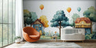 Playful Animal wallpaper mural for a kids room wall
