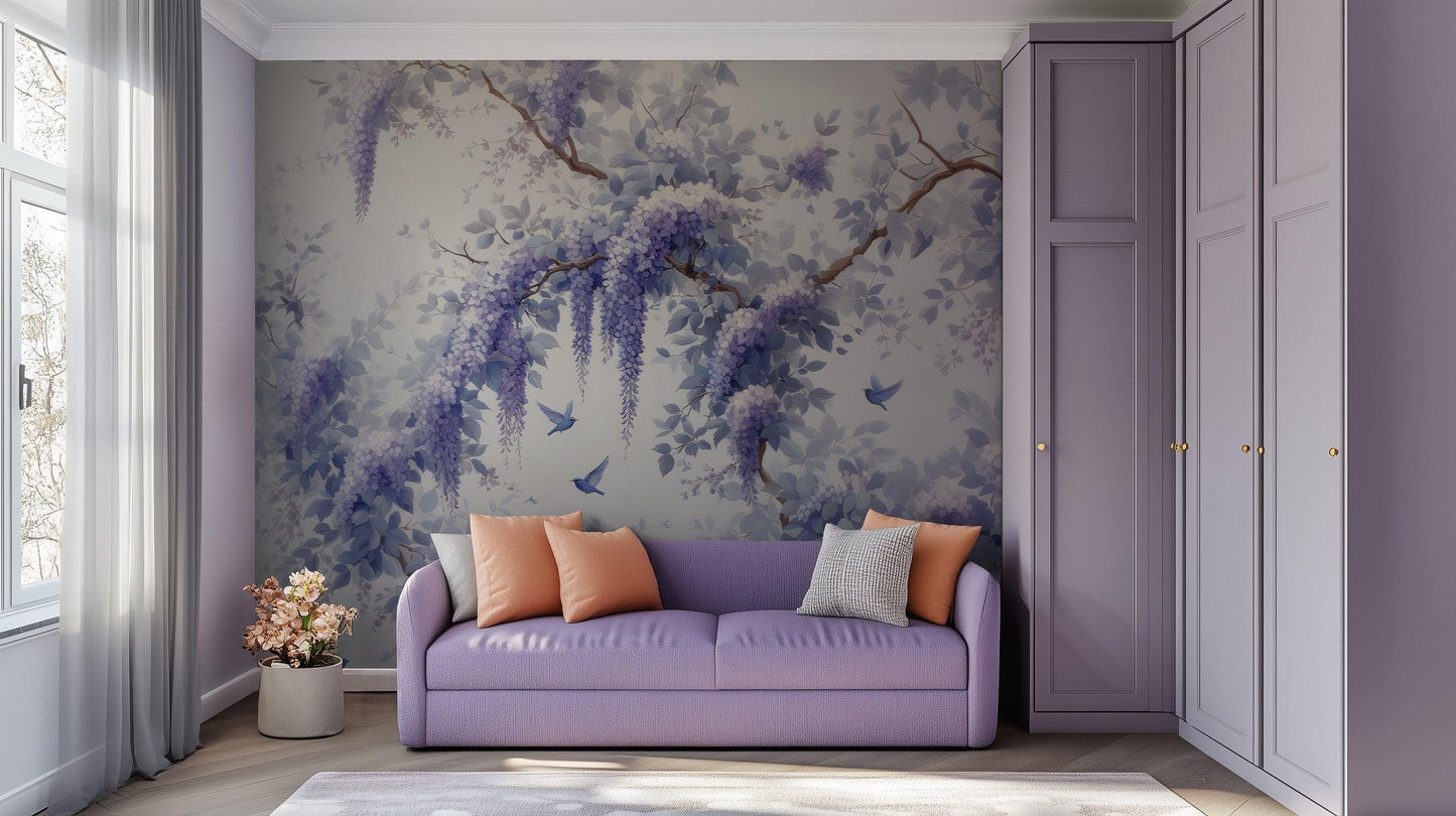 Purple Wisteria wallpaper mural - XWALLX