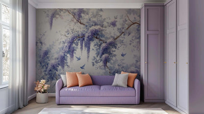 Purple Wisteria wallpaper mural - XWALLX
