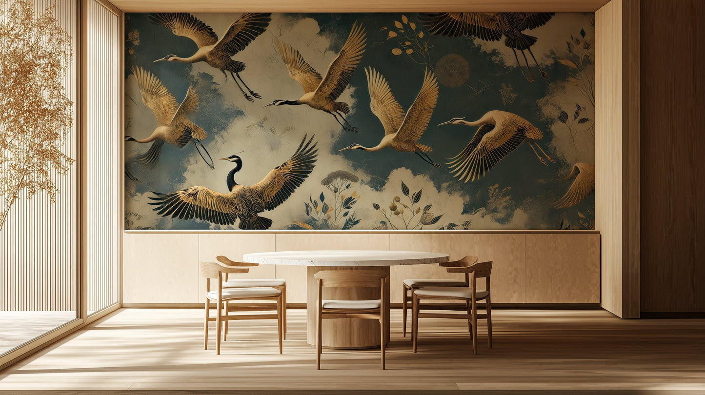 Elegant Crane wall mural - XWALLX