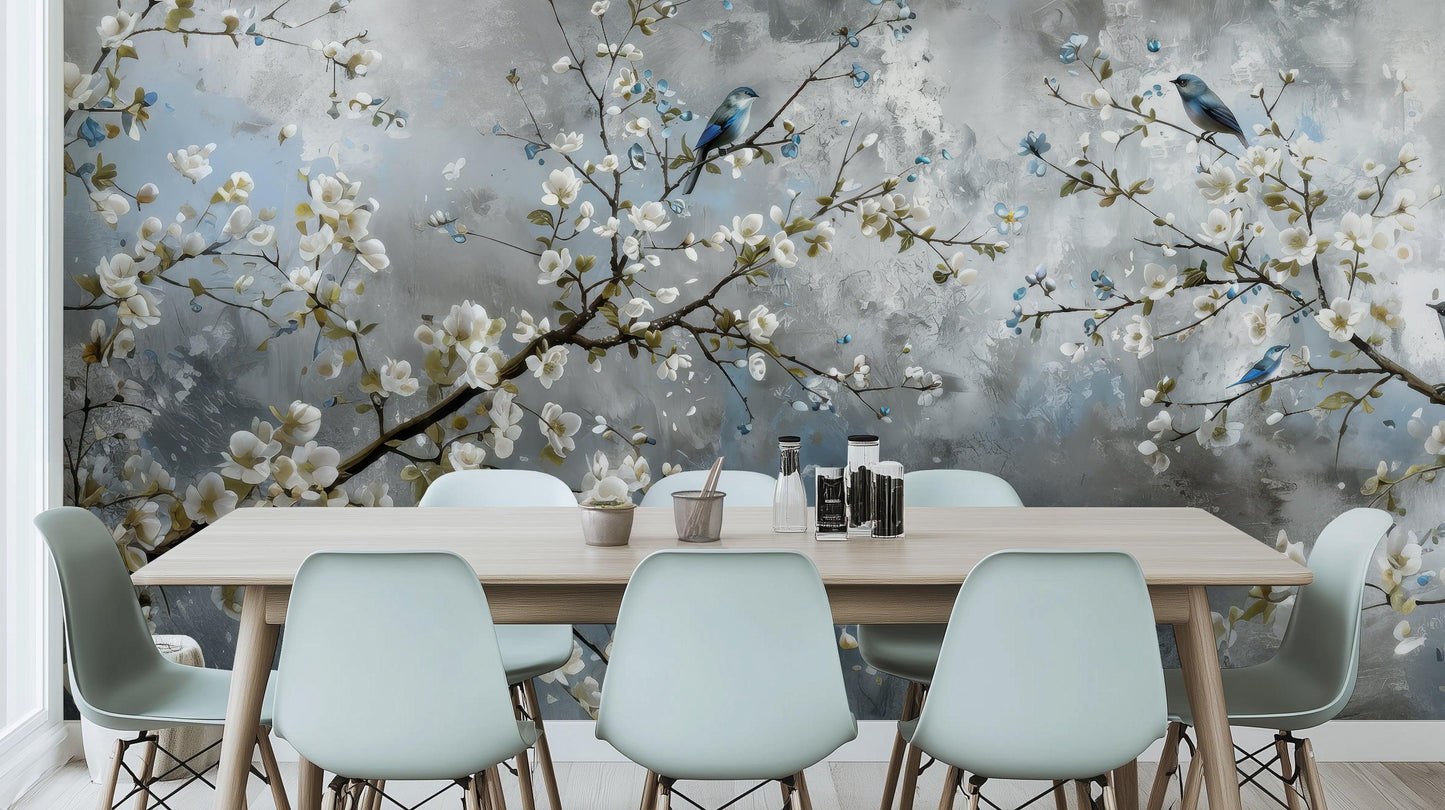 White Blossom wallpaper mural - XWALLX