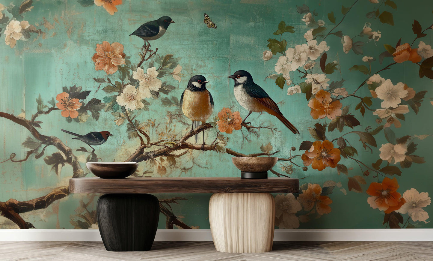 Bird and Floral wall art - XWALLX