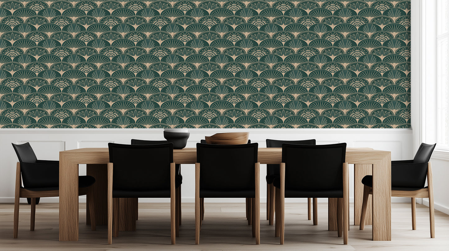 Art Deco Fan Pattern wallpaper mural - XWALLX