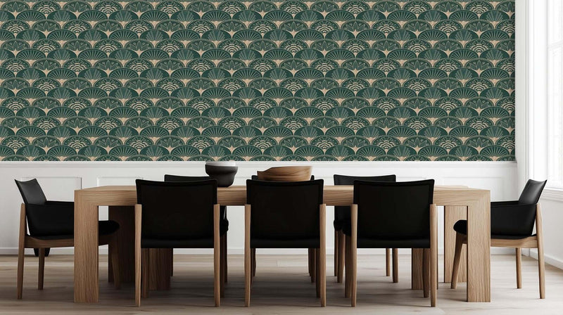 Art Deco Yelpaze Deseni poster duvar kağıdı - XWALLX