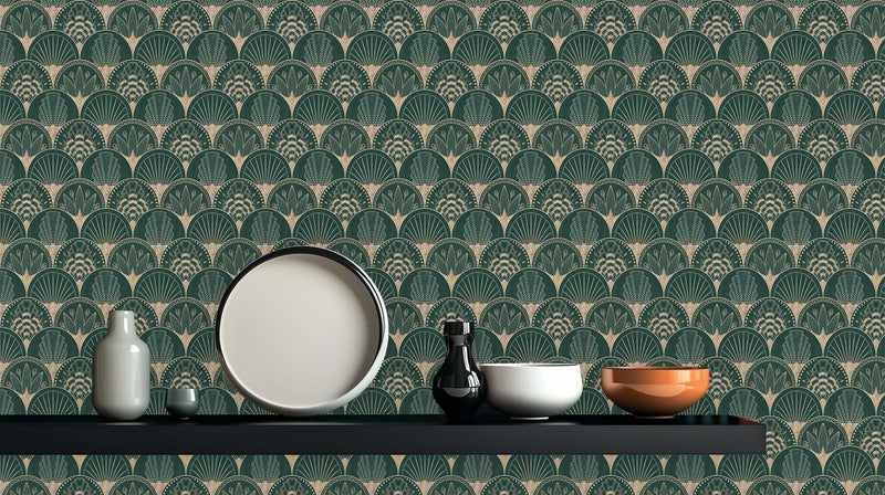 Art Deco Yelpaze Deseni duvar kağıdı - XWALLX